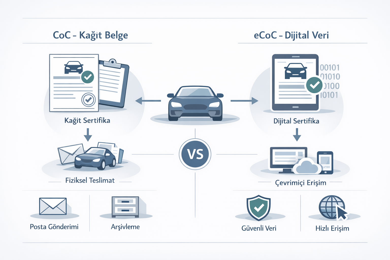 eCoC ve CoC Arasındaki Fark Nedir? Araç Uygunluk Belgelerini Anlamak